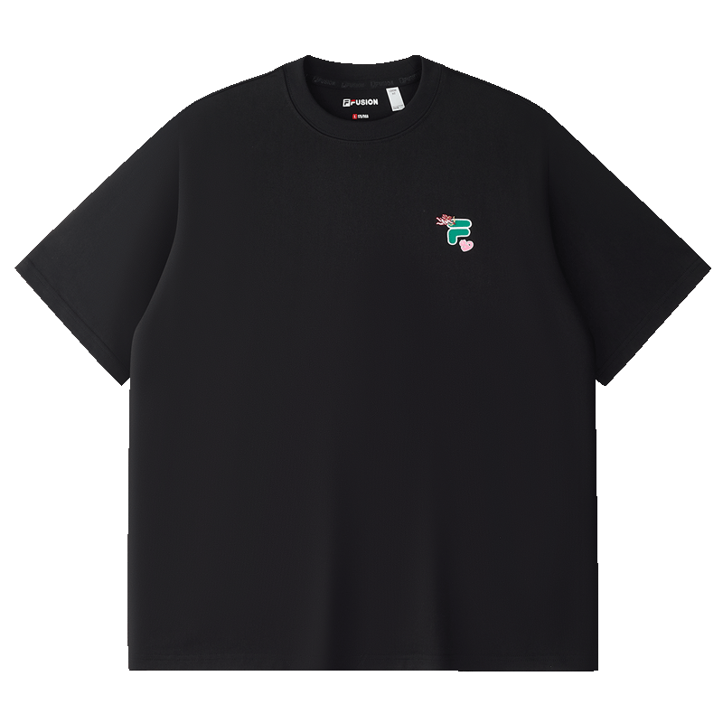 FILA FUSION Official Trendy Brand Zhang Hao Couple Knit Short Sleeve Breathable Cool Casual T-Shirt