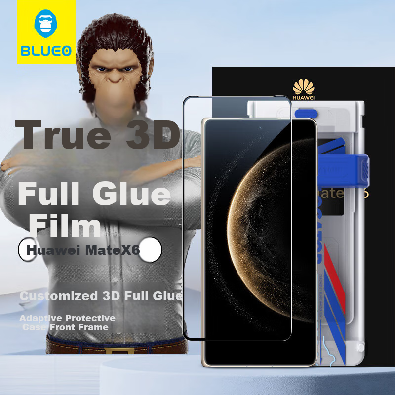 BLUEO Compatible [Front Frame Version] Huawei Mate X6 Screen Protector, Tempered Glass Film for Mate X6, Curved Full Adhesive Anti-Drop Anti-Fingerprint Phone Protective Film