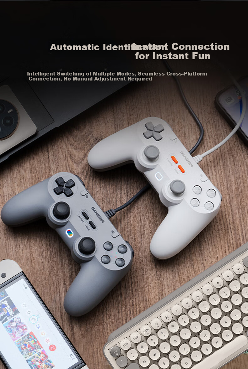 GAMESIR Linghu Symmetrical Architecture Switch2 Game Controller PC Computer Steam Wired Controller for NS Mobile TV Black Myth: Wukong Shooting Racing Fighting Two-Player Formatio 6