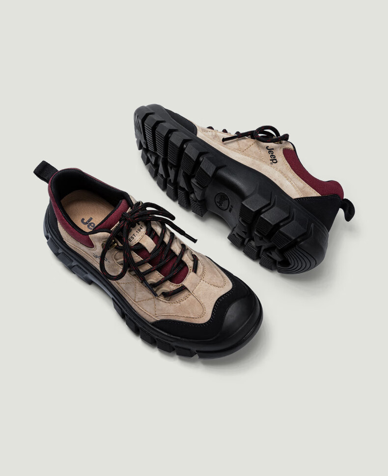 Jeep Women's Outdoor Hiking Shoes Autumn Winter Thick Sole Non-Slip Sports Shoes Trendy Casual Brown Red Size 35 11