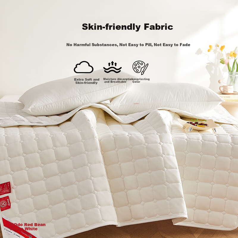 Hongdou Class A Antibacterial Foldable Thin Mattress Protector Dormitory Mattress Cover Soft Protective Pad 150*200cm Coffee