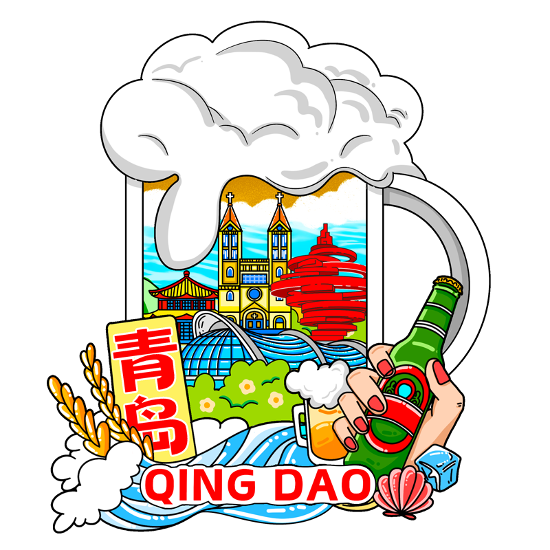 Jucai Qingdao Beer City Refrigerator Magnet High-Value Creative Cultural China Travel Souvenir Wooden 3D DIY Fridge Decoration Magnet