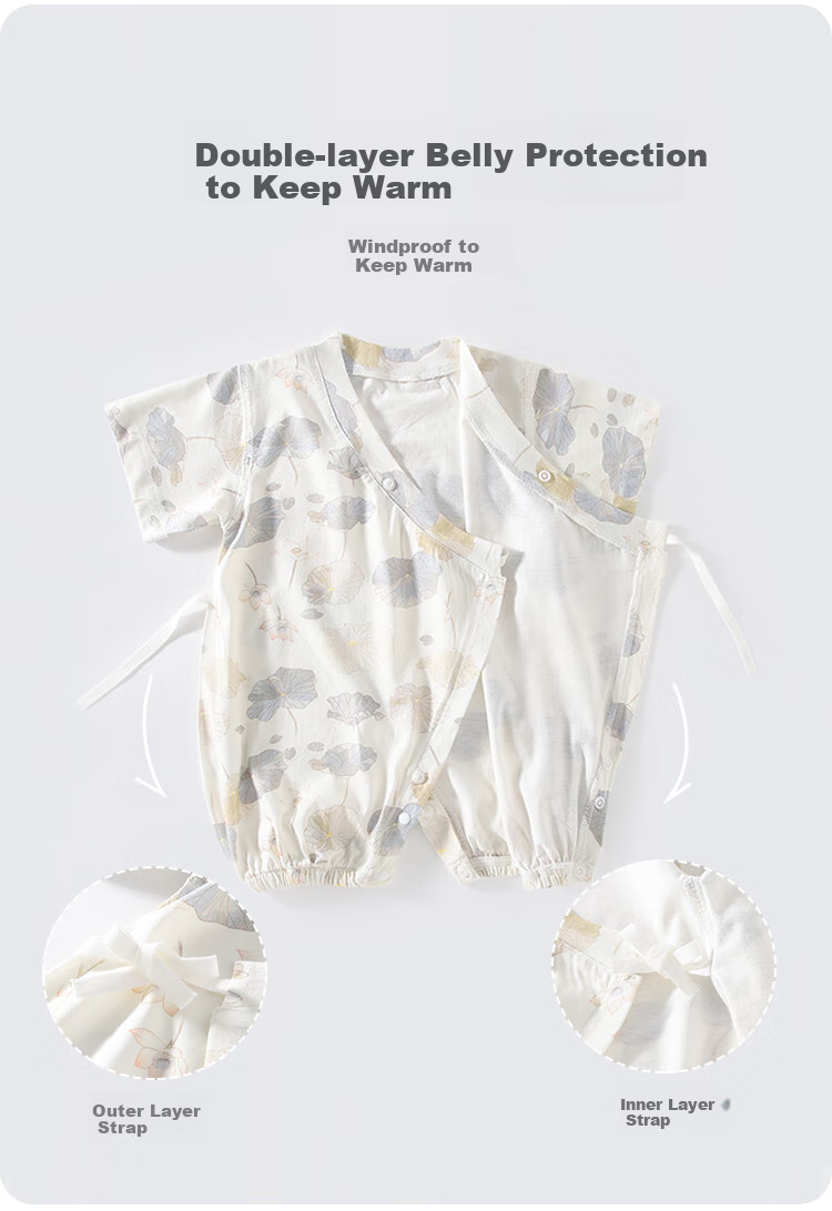 Qiaojiaoya Baby Clothes Romper Summer Thin Style Newborn Full Moon Girl Baby Short Sleeve Crawling Suit Summer Pure Cotton Pajamas 4