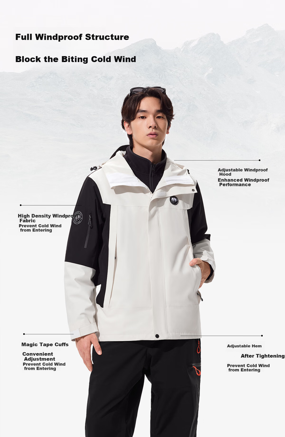 Xiongmao Zhang Yuxi Same Style Outdoor Three-In Jacket for Men And Women, Triple Protection Color-Block Mountaineering Coat R611 Orange L 10