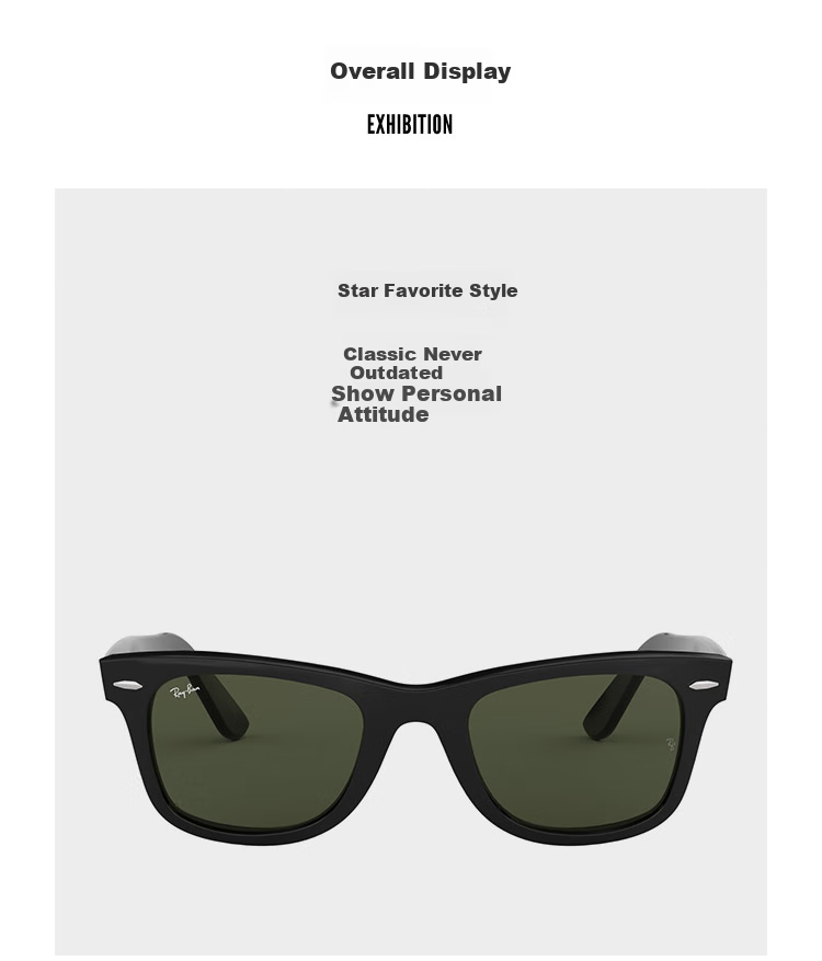 RayBan Sunglasses, Aviator Series, Square Full-Frame, Casual Retro Style for Men And Women, 0RB2140F90152 6