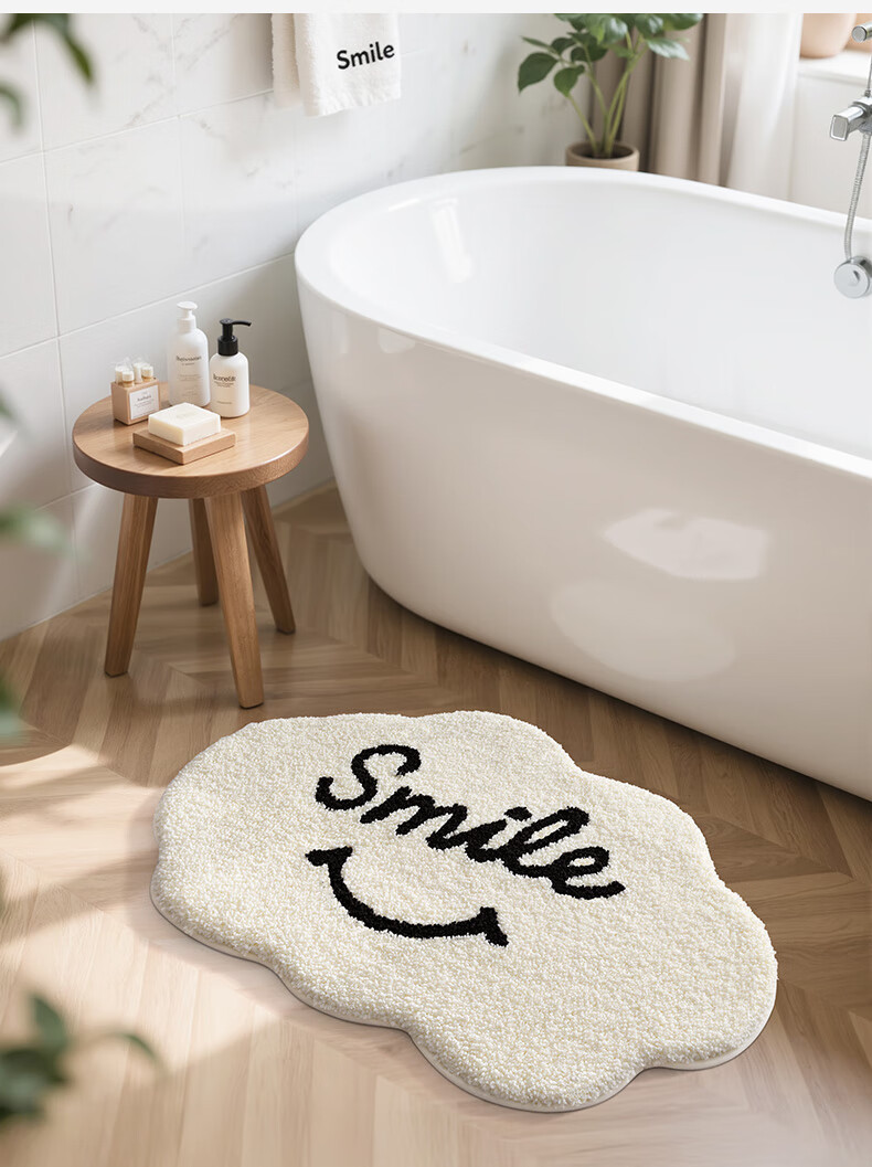 Dajiang "Yun Xiao Huan Yan" Smiley Co-Branded Bathroom Mat, Entrance Doormat, Absorbent Foot Mat, 50x80cm 7