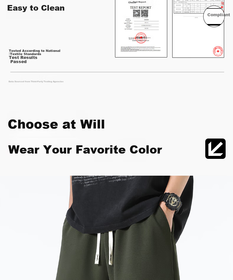MINISO Summer Shorts for Men, Quick-Dry Sports Casual Trendy Antibacterial Sun-Resistant Outdoor Men's Knee-Length Shorts Z Light Gray L 17