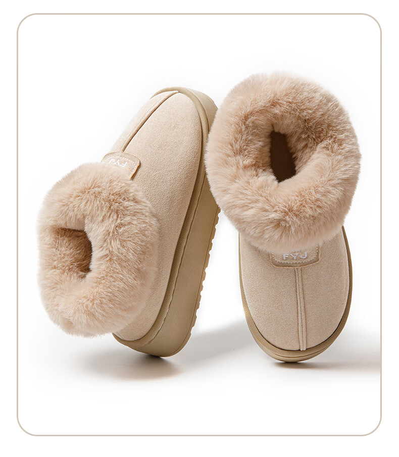 YUZHAOLIN Women's Cotton Slippers Full Coverage Outdoor Wearable Indoor Home Cotton Shoes Fleece-Lined Snow Boots YX029 2