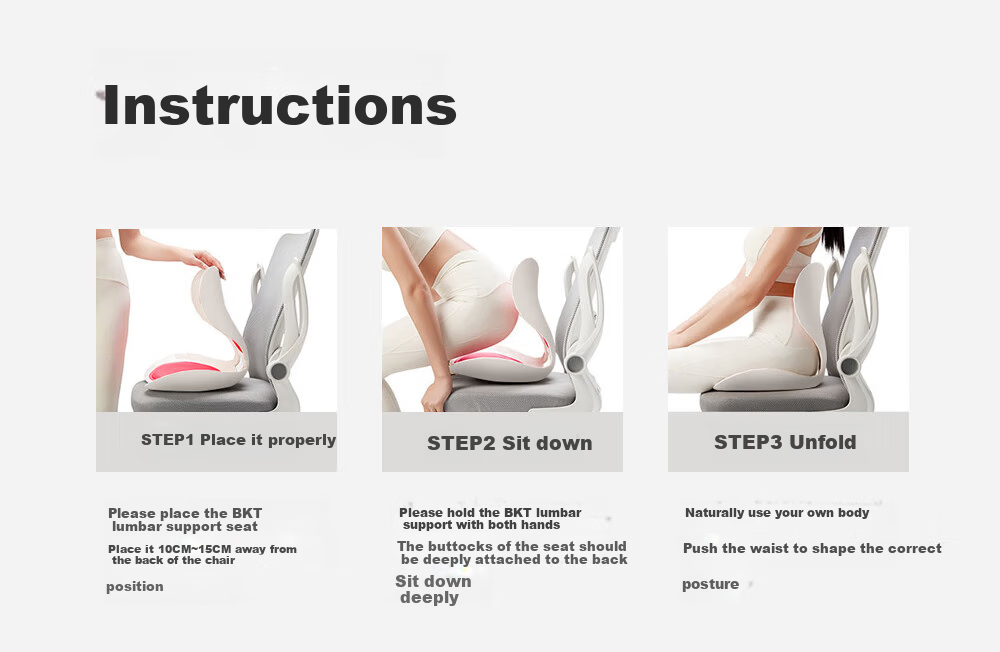 BKT Lumbar Support Cushion, Long-Sitting Aid, Student Stool Pad, Ergonomic Chair Seat Cushion, Back Support Pillow, Holiday Gift 10