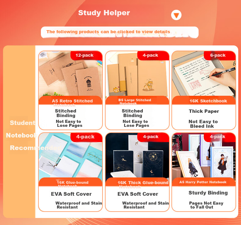 Deli 4 Notebooks, 16K/96 Pages, Xingzao Mengxing Series, Notebook, Journal, Soft Copy Book, Glue-Bound Notebook, T1696 1