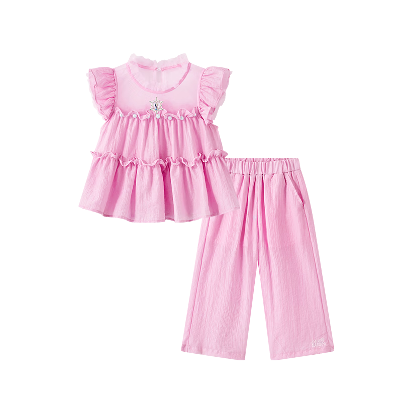 Disney Children's Summer Outfit, Girls' Summer Clothing Set, 2026 New Stylish Thin Style, Baby Summer Clothes, Girls' Clothing
