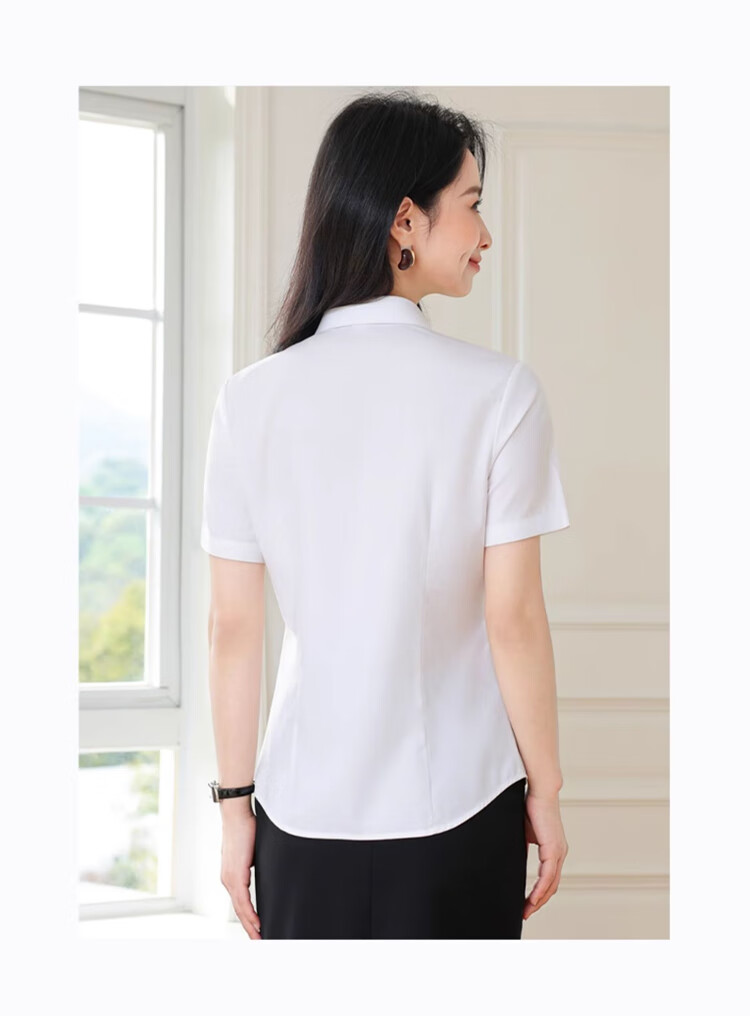 Ziyouxi White Blouse for Women, Spring And Autumn Formal Short-Sleeve Shirt for Interviews And Commuting, French-Style Square Collar Long-Sleeve Top 12