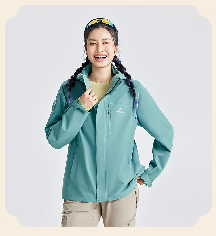 Pioneer Camp Women's Three-In Jacket with Fleece Inner Layer, Outdoor Hiking Mountaineering Coat, Windproof Waterproof Warm Hardshell Jacket 11