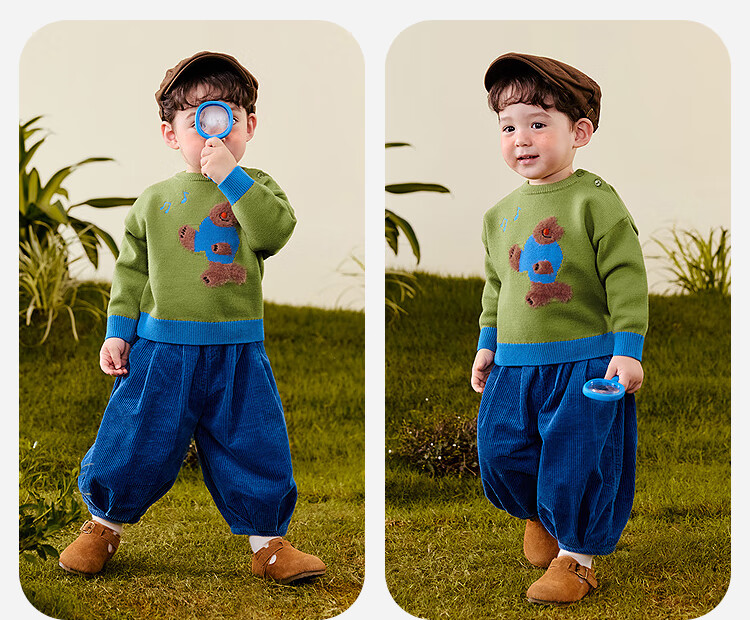 Minibala Bala Boys and Girls Sweater 2025 Winter Baby Embroidered Knitwear Infant Pullover Outerwear Sweater 10