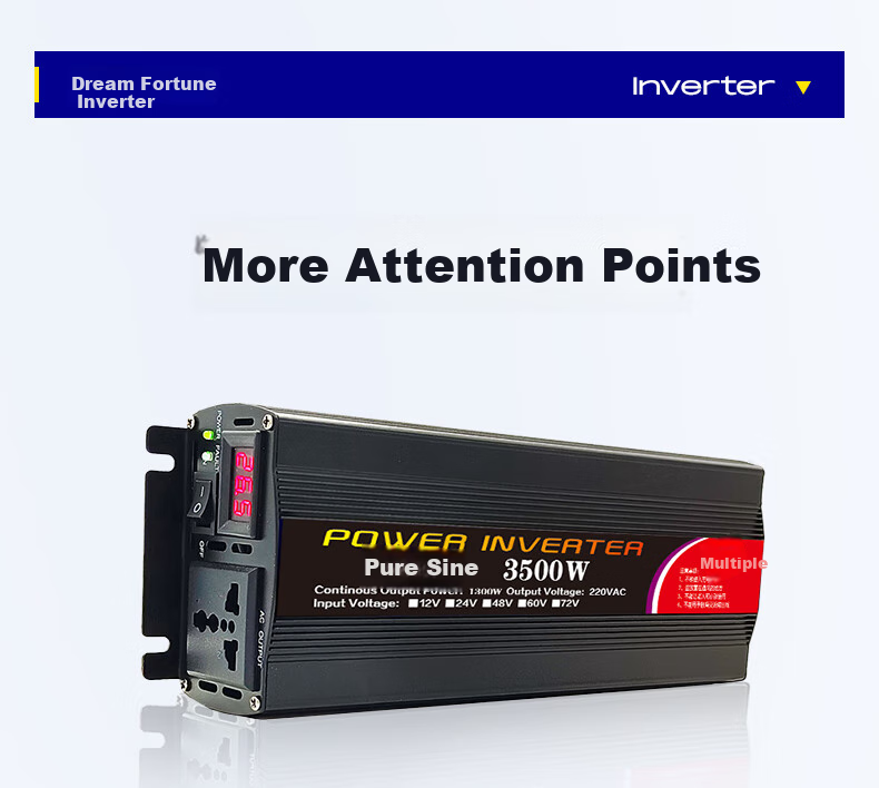 Mengduofu Car Power Inverter, 12V/24V to 220V High-Power Truck Power Converter, Pure Sine Wave for Tricycles And Street Vendors 4