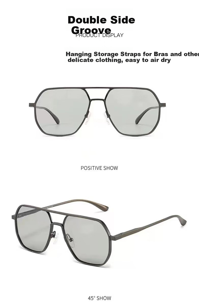 Angelamiao Sunglasses for Men, Driving-Specific Polarized Casual Fishing Sunglasses, Large Frame Color-Changing Glasses with Gun Frame And Photochromic Lenses 8
