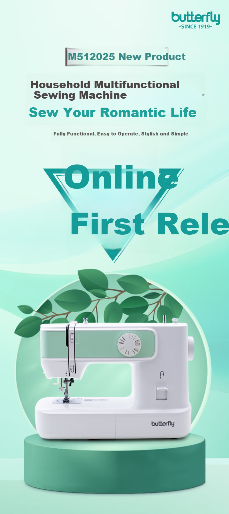 BUTTERFLY M51 New Model 2025 Home Sewing Machine, Electric Multi-Function, Automatic Edge Locking, Automatic Threading, 75W High Power, Suitable for Thick Fabrics 3