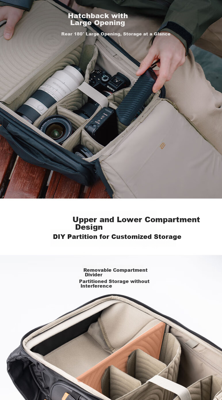 PGYTECH Camera Bag, Dandelion OneGo2 Photography Bag, DSLR Camera Bag, Laptop Storage Bag, Professional Camera Bag, Water-Resistant Fabric, Commuter Outdoor Backpack, 25L Matte Black 6