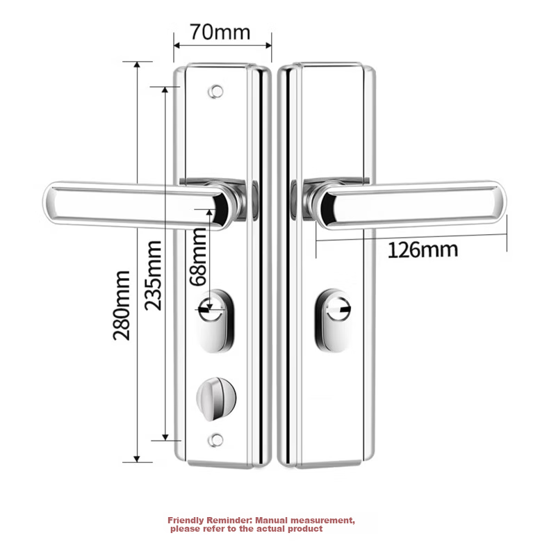 Chugong Anti-Theft Door Lock, Main Door Panel Handle, Entrance Door Handle, Universal Anti-Theft Door Handle (Without Lock Cylinder Or Body) 4