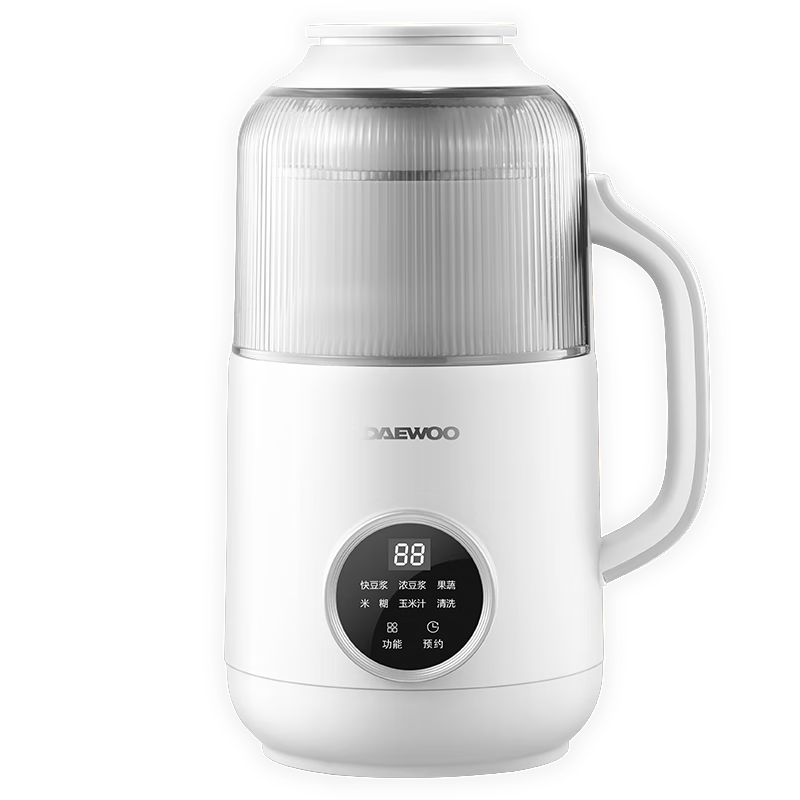 DAEWOO Blender, Small Soy Milk Maker, Fully Automatic, No Cooking Required, for 2-4 People, Quiet Operation, No Soaking Needed, Food Processor, Multi-Functional Baby Food Maker, Food Preparation Machine, SM06 White