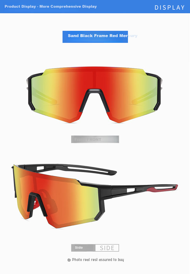 DRATRA Cycling Glasses for Men And Women, Nearsighted Sunglasses with Polarized Lenses, Windproof Outdoor Goggles for Road And Mountain Bikes 7