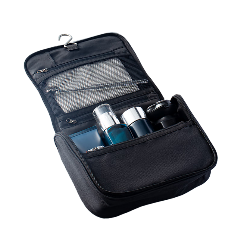 Youshiguang Toiletry Bag Travel Men's Business Trip Makeup Wet And Dry Separation Portable Large Capacity Hook High-End Storage Bag Black And Gold Color