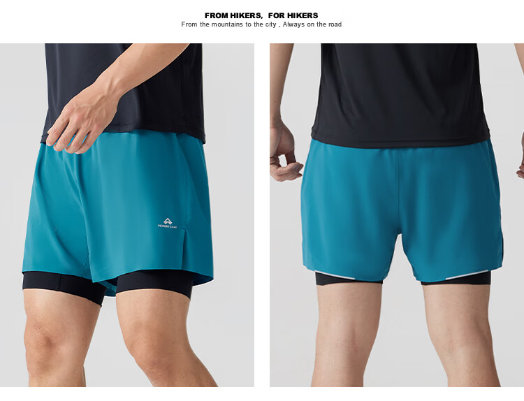 Pioneer Camp Men's Racing Running Shorts Summer Quick-Dry Sports Fitness Three-Quarter Pants Trail Running Anti-Exposure Fake Two-Piece 13