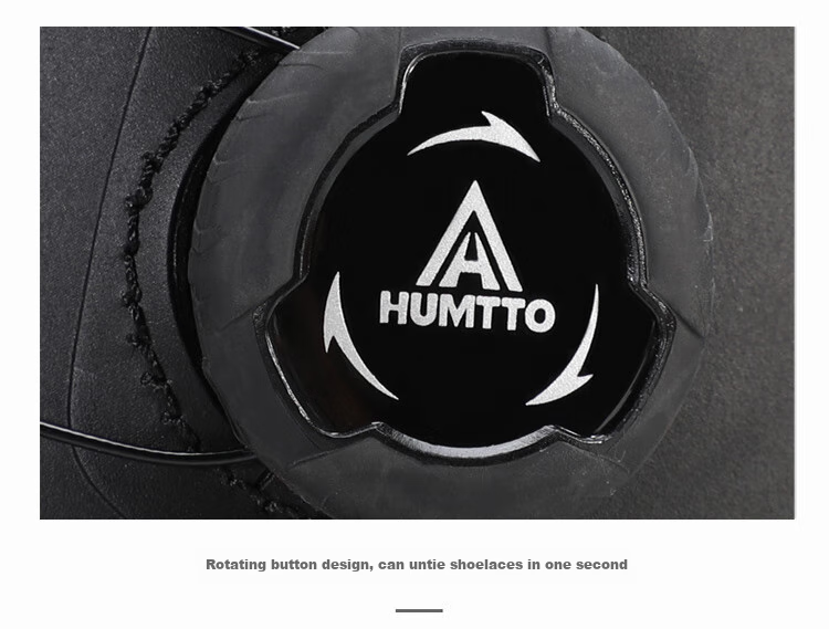HUMTTO High-Top Hiking Boots for Men, Non-Slip Wear-Resistant Trekking Shoes with Rotating Buckle, Portable Lace-Up Casual Men's Shoes, Black, Size 44 10