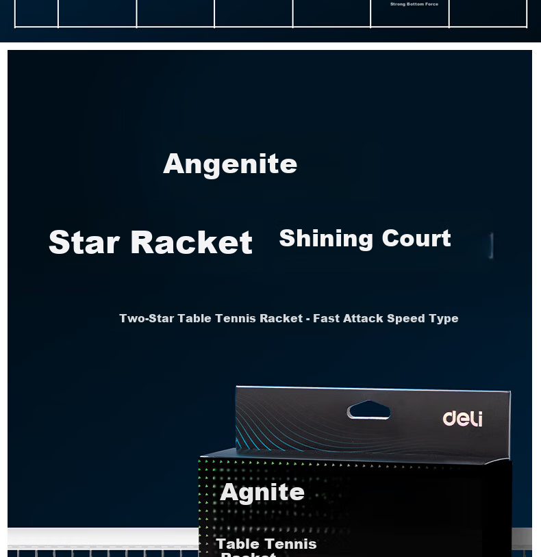 Deli & Angenite 2-Star Specialized Training Table Tennis Racket, Quick Return And Attack Basic Training Racket, Penhold Grip Single Racket 1