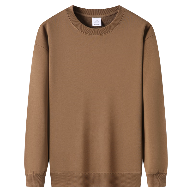 ROMON Pure Cotton Men's Sweatshirt Spring and Autumn Crew Neck 350G Heavyweight Loose Casual Fashion Long Sleeve Pullover Base Shirt