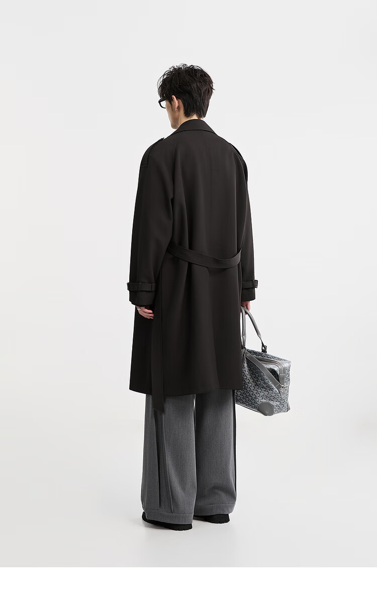 Earl Zuoer 2025 Autumn New Over-the-Knee Long Trench Coat Men's Business Casual Loose High-End Wrinkle-Resistant Non-Iron Overcoat 19