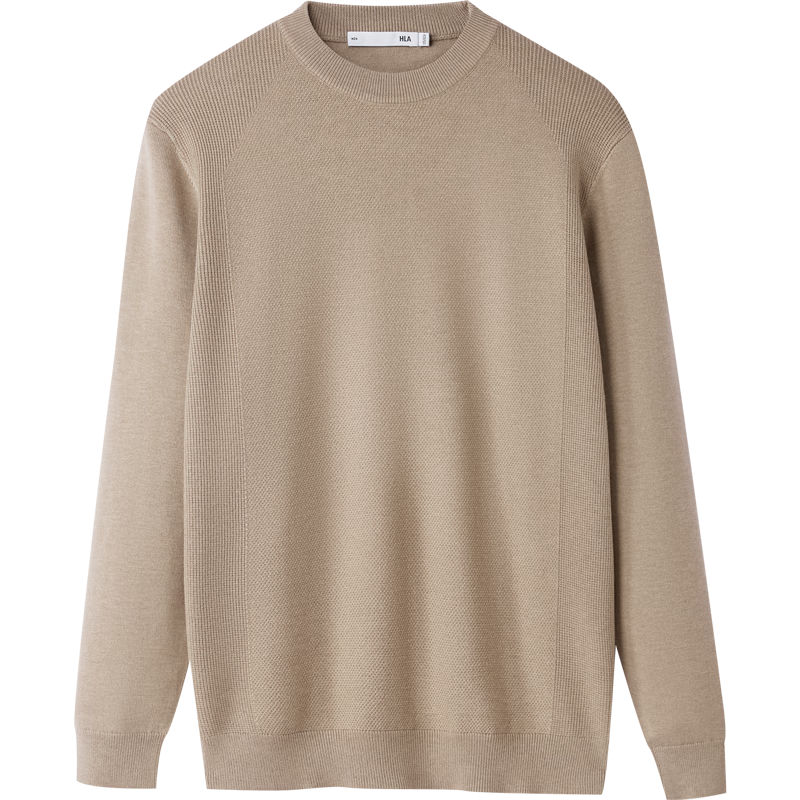 HLAHLA Men's Knitted Sweater 25 Light Business Fashion Solid Color Warm Autumn Pullover