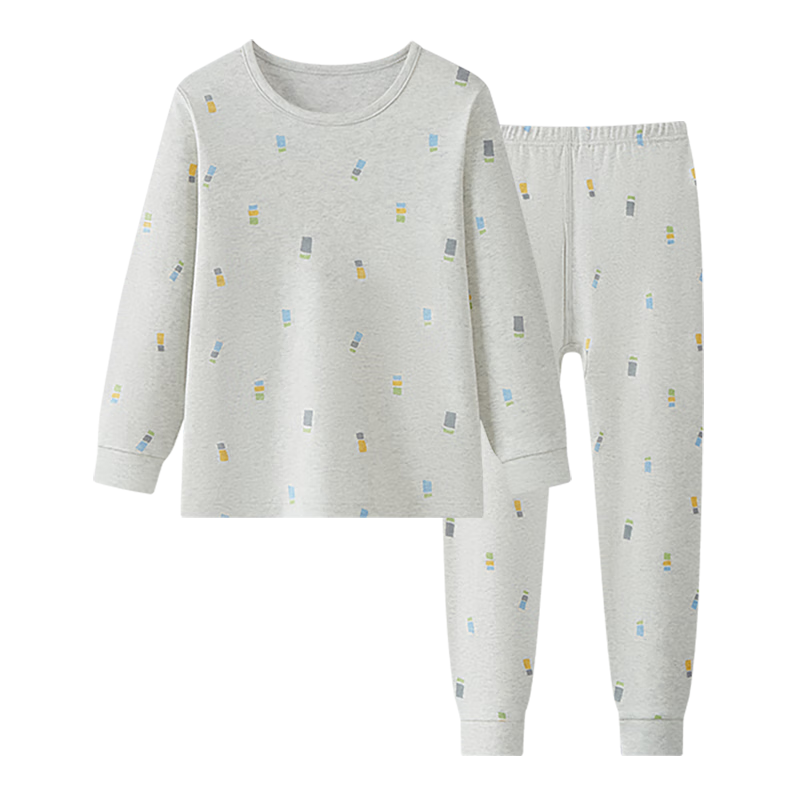 Hengyuanxiang Children's Underwear Set, Boys And Girls Pure Cotton Autumn Top And Pants, Thin Warm Base Layer Cotton-Padded Set for Teenagers And Students