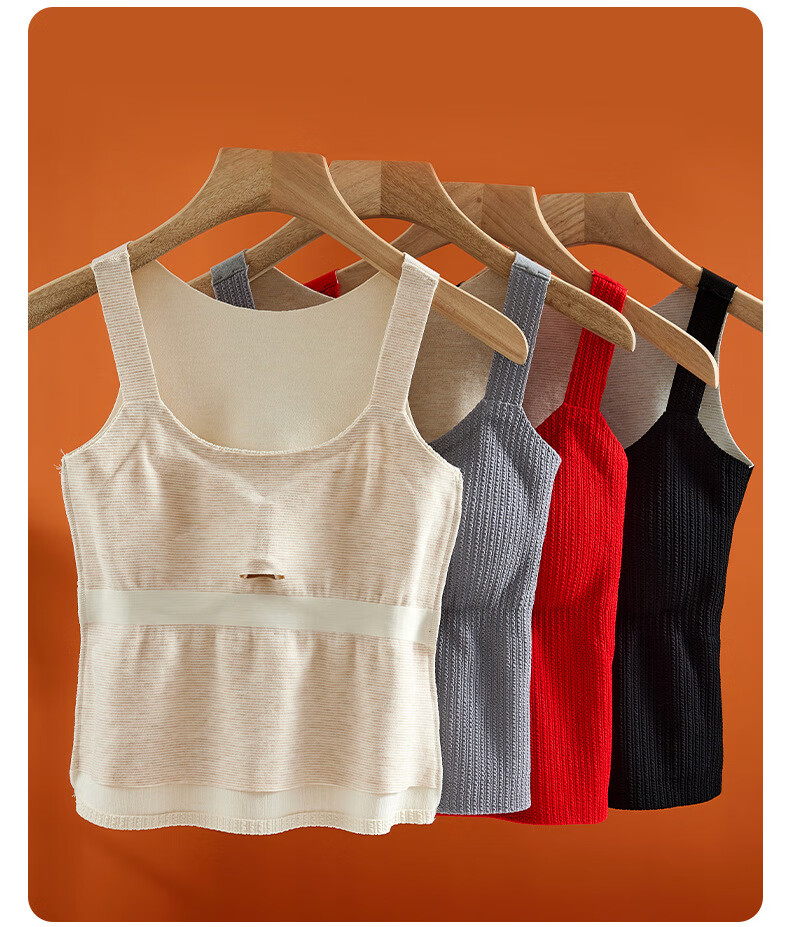 YUZHAOLIN Women's Warm Vest with Built-in Chest Pad, Wool and Silk Blend, Fleece-Lined, Stylish Back, Autumn Winter Base Layer Top 6