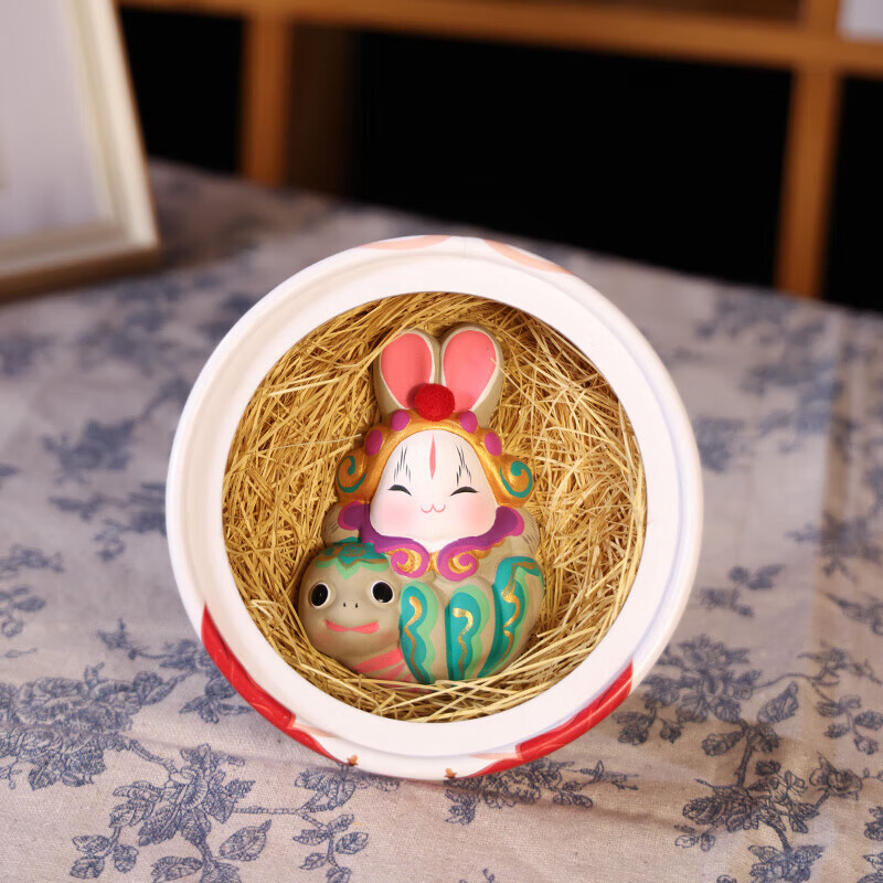 Jitu Workshop Beijing Rabbit Lord Zodiac Clay Sculpture Desktop Ornament Office Decoration Souvenir Gift Special Handicraft