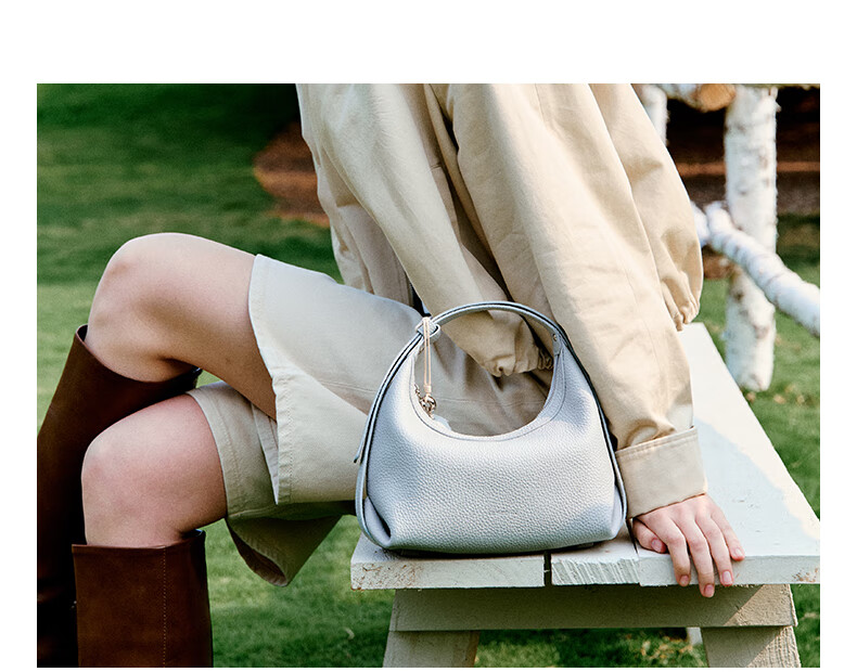 La Festin Top-Grain Leather Crescent Bag for Women, 2026 New Style Genuine Leather Handbag, Shoulder Crossbody Underarm Bag, Birthday Gift for Wome 4