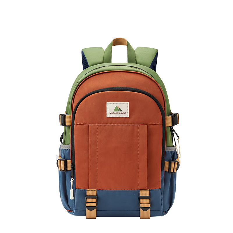 MR.ACE HOMME KIDS Primary School Backpack Large Capacity for Boys And Girls Grades 1-6 Caramel Sea Salt M Size (Recommended for Grades 1-3)