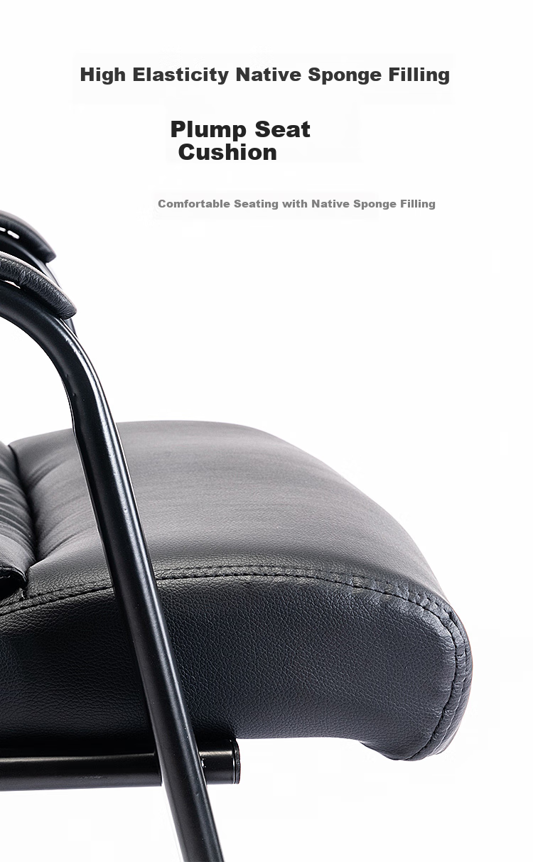Botai Office Computer Chair, Reception Chair, Home Chair, Mahjong Chair, Four-Legged Chair, Conference Chair, Black Leather Chair 5168 10