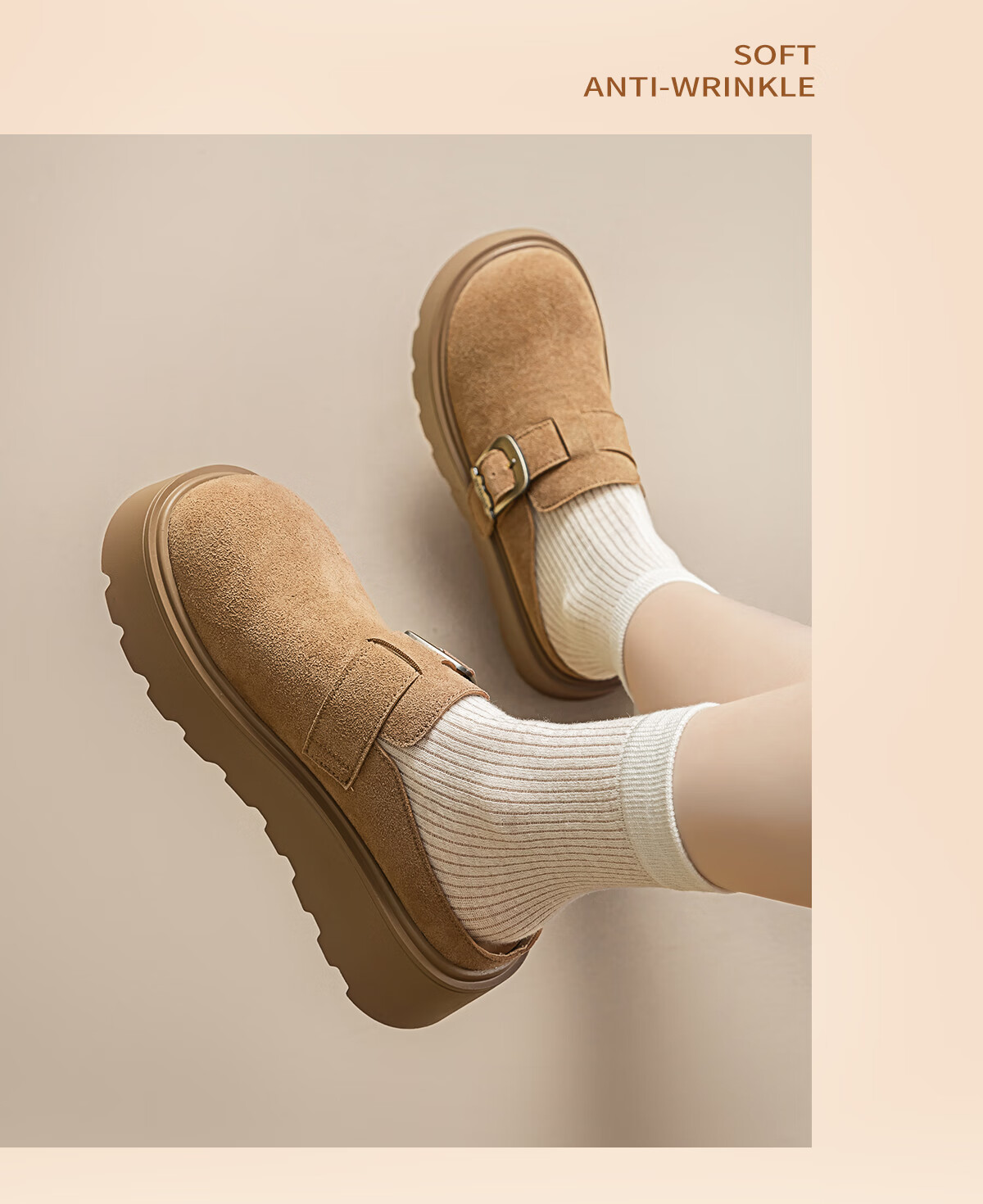 Huili Women's Shoes, Autumn And Winter Fashion Versatile Birkenstock Sandals, Thick-Soled Heightening Comfortable Non-Slip Casual Closed-Toe Slippers, Khaki, Size 38 7