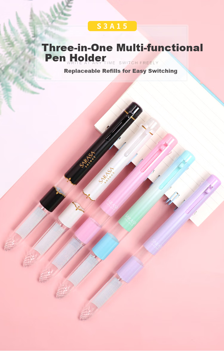 ZEBRA 3-Color Multifunctional Pen Barrel SARASA Series Colored Gel Pen Barrel (Refill RNJK5) S3A15 Light Pink Barrel (Buy One Get One Free) 1