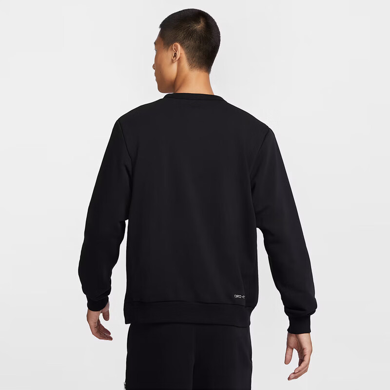 NIKE Men's Sweatshirt Pullover, Knitted Crew Neck, Sports Casual, Versatile FZ0221-010 Black And Gray, XL