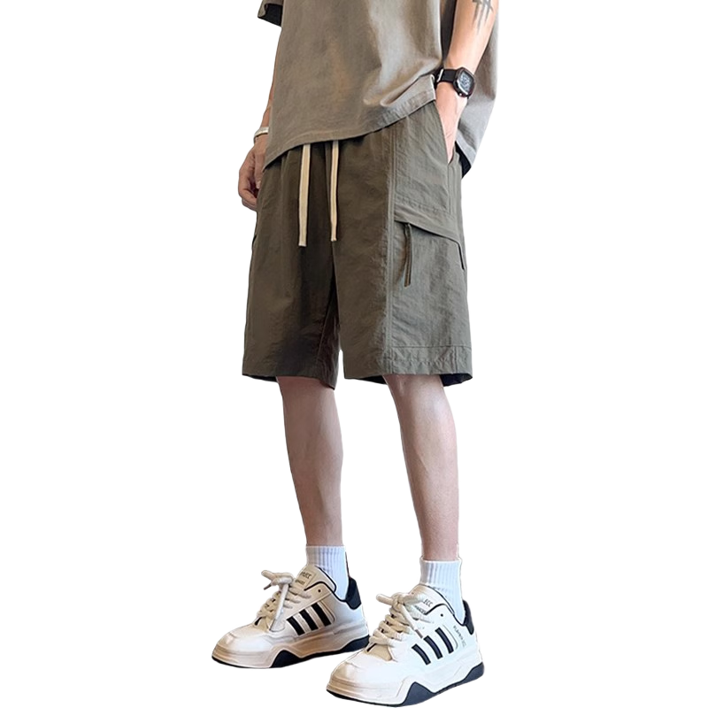 Huili Shorts, Summer Men's Loose-Fitting Pants, Outdoor Cargo Shorts for Men, Ice Silk Five-Point Shorts, American High-End Shorts