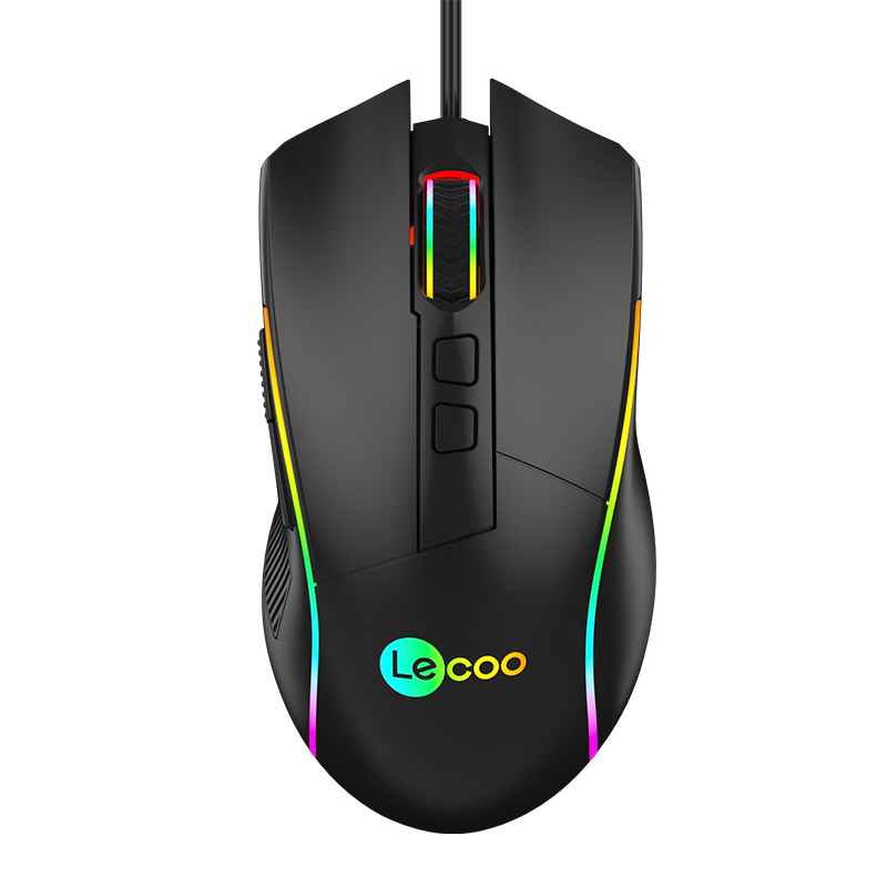 Lenovo Lai Ku Wired Gaming Mouse with RGB Flow Light Effects, Lightweight Design, Customizable Macro Editing, Esports Mouse Chip Gaming-Grade 10000DPI Sensor MG101