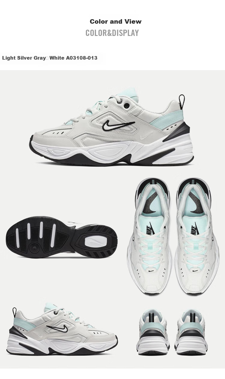 NIKE Women's Skateboarding Shoes W NIKE M2K TEKNO Sneakers AO3108-013, Silver White, Size 36 2