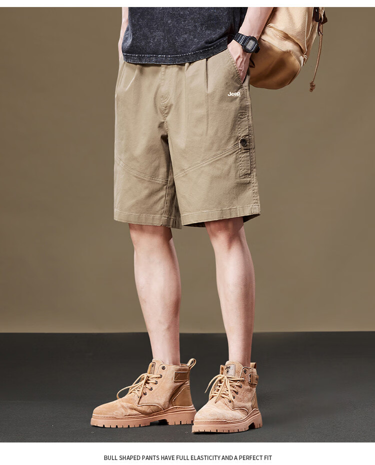 JEEP High-Quality Casual Five-Point Shorts for Men, Summer 2026 Lightweight Mid-Length Pants 7