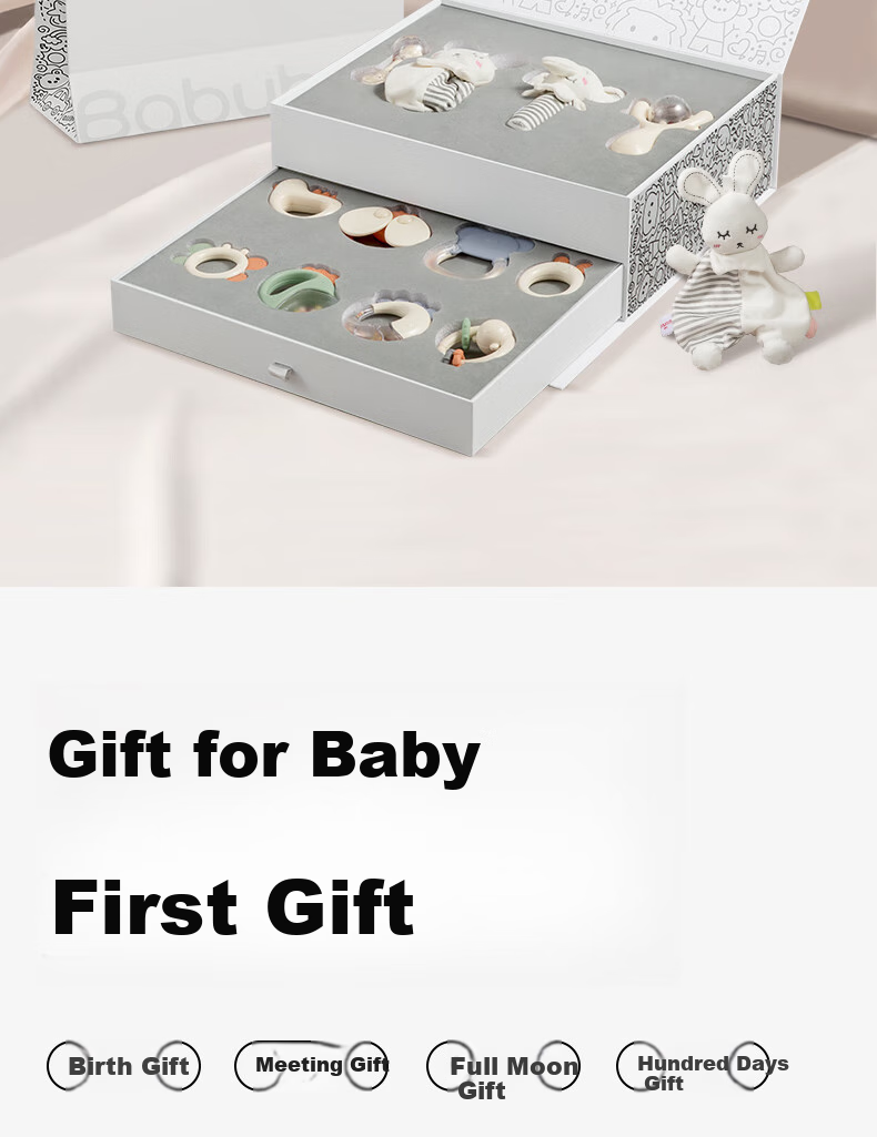 Beiboshi Babybox Newborn Welcome Gift Box, 0-1 Year Old Infant Soothing Rattle Toy Gift, Full Moon And First Birthday Present 3