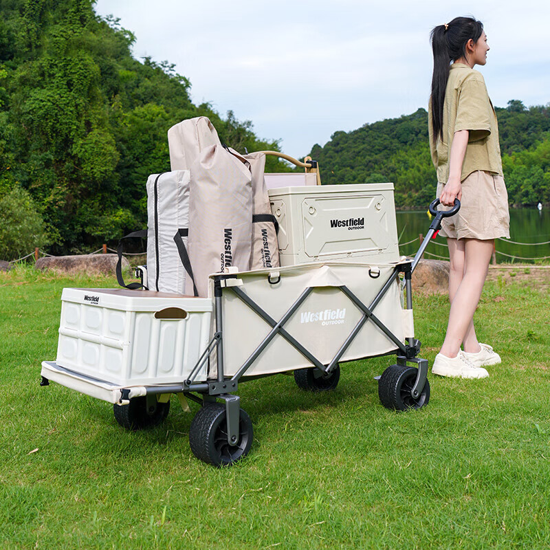 Westfieldoutdoor, Wofei Xingmang Folding Camping Cart, Outdoor Collapsible Trolley, Campsite Cart, Stroller for Kids, Grocery Shopping Cart, Pet Cart, Picnic Cart