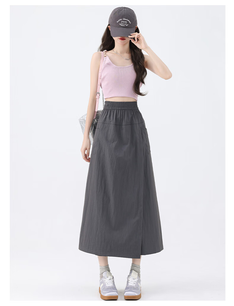 BOPRUIEY Yamamoto Workwear Skirt Pants for Women, Summer Lightweight 2026 Latest Style, Petite High-Waist Cropped Wide-Leg Casual Pants Skirt 4