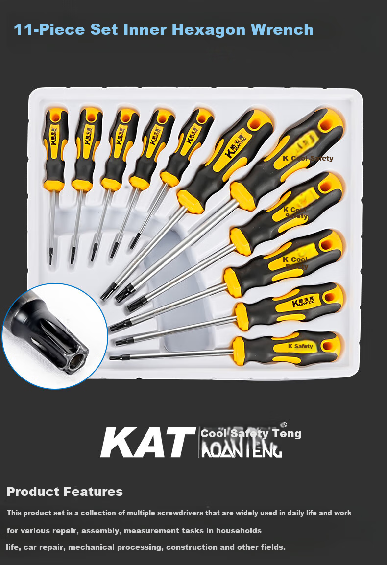 Kuanteng Star-Shaped Hexagon Screwdriver Set, T-Shaped Screwdriver, Hexagon Wrench Set, Star-Shaped Screwdriver, 11 Pieces 1