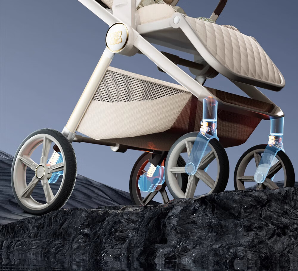 Hakada Foldable High-View Baby Stroller Newborn Bassinet Lightweight Baby Carriage 3